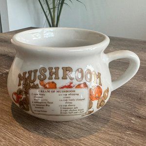 Vintage Cream Of Mushroom Soup Mug with Handle.